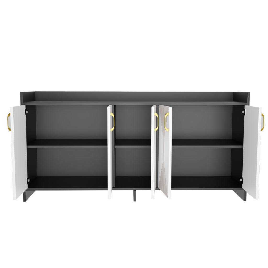 Spydercraft Matte Finish Meko Console Table| Modern Black & White Console Table – Stylish Storage Cabinet for Living Room & Entryway| Do-It-Yourself Product
