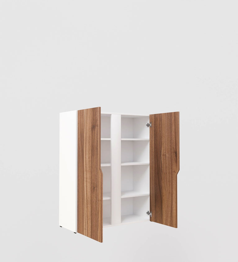 Spydercraft Matte Finish Veneto Shoe Rack| Color: Noce lyon and White| Do-It-Yourself Product