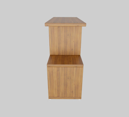 Spydercraft Zig Zag Bedside Table in Noce Lyon Finish | Modern Wooden Nightstand with Open Shelves | Engineered Wood Side Table