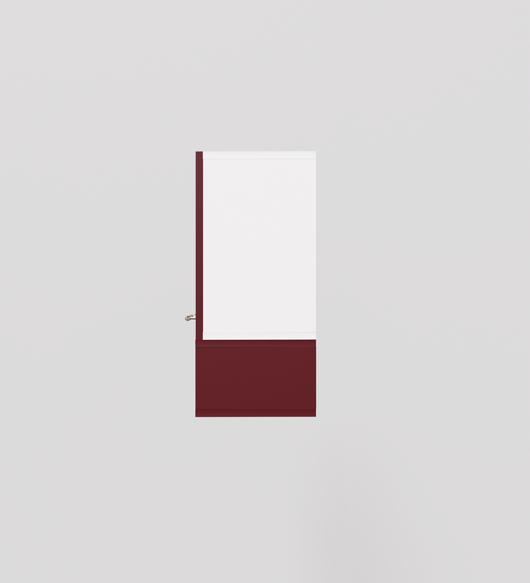 SPYDERCRAFT Matte Finish Merlin Kitchen Cabinet| Color: Burgundy and White| Do- It- Yourself Product