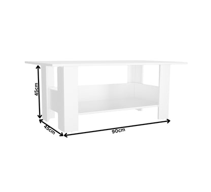 Spyder Craft Gabrial Modern Wooden Coffee Table with Storage| Coffee Table for Living Room Engineered Wood Coffee Table (Modern, White)