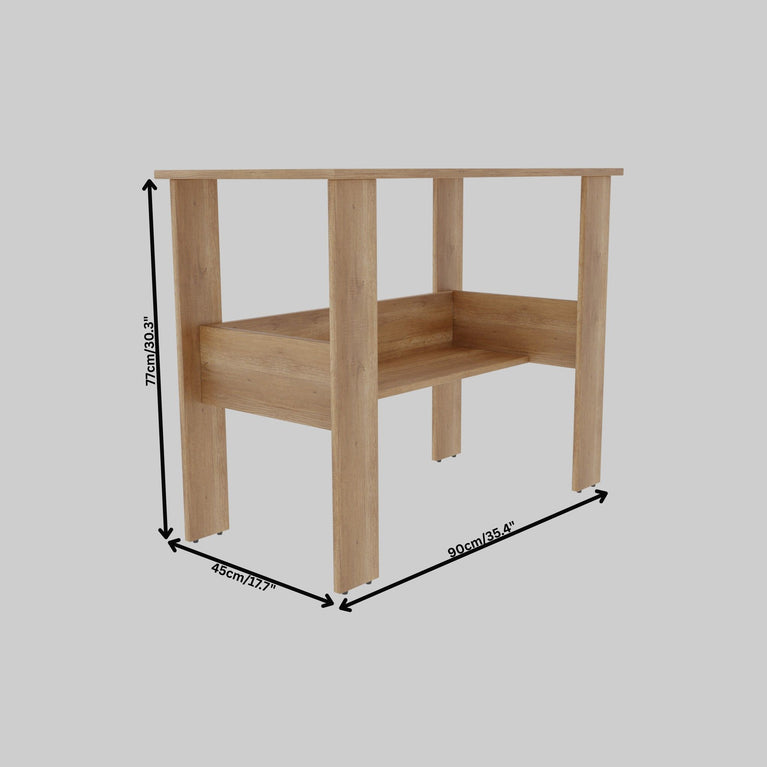 SPYDER CRAFT Genesis Engineered Wood Study Table with Storage Shelf in Canyon Oak Finish | Modern Computer Desk for Home & Office