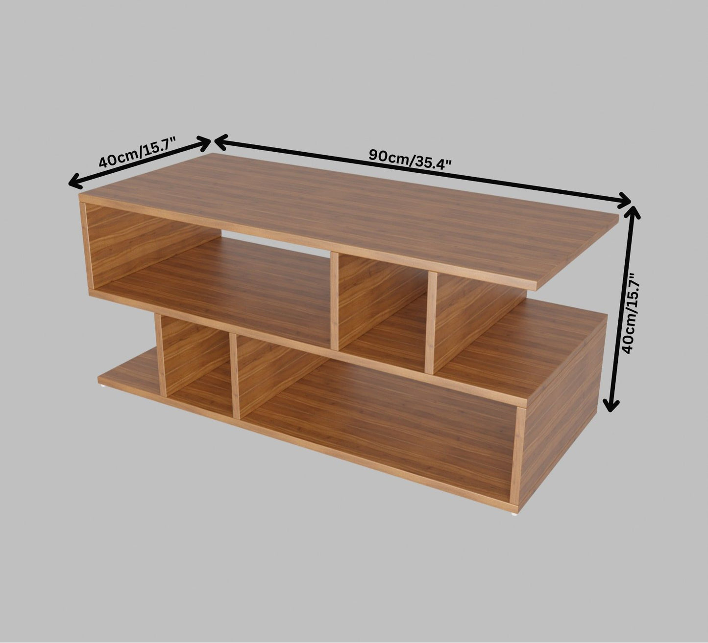 SPYDER CRAFT Zig Zag Multipurpose Coffee Table, Nesting Center Table, Round Leisure Table, Suitable for Bedside/Hallway/Living Room (Finish Color - Noce Lyon, DIY(Do-It-Yourself))