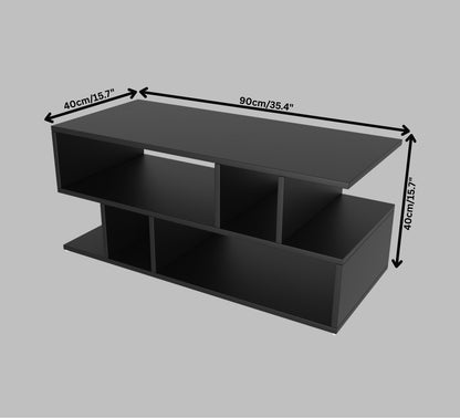 SPYDER CRAFT Zig Zag Multipurpose Coffee Table, Nesting Center Table, Round Leisure Table, Suitable for Bedside/Hallway/Living Room (Finish Color - Black, DIY(Do-It-Yourself))