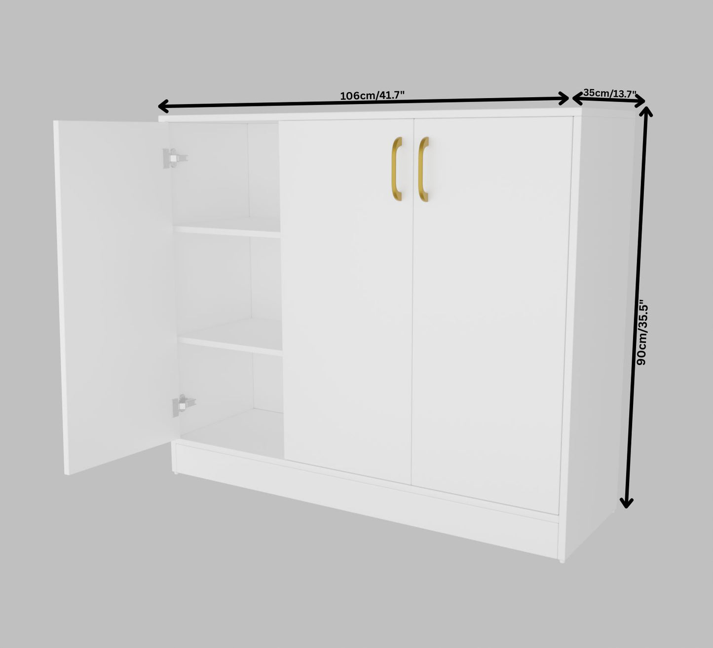 Spydercraft Accent Modern Storage Cabinet with Matte Finish and Premium Metal Handles