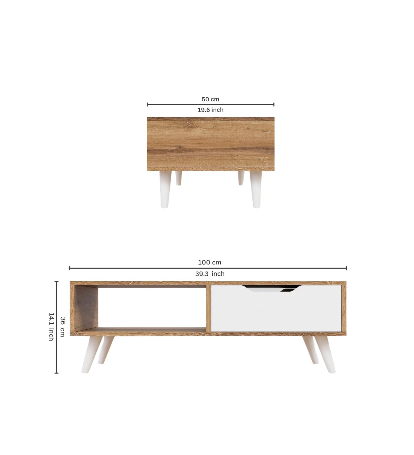 Spydercraft Matte FInish Cozy Castle Coffee Table| Color: Canyon oak and white| Do- It-Yourself Product