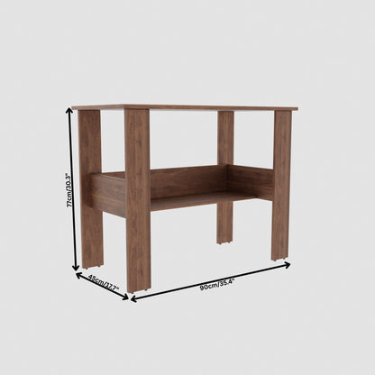 SPYDER CRAFT Genesis Engineered Wood Study Table with Storage Shelf in Columbian Walnut Finish | Modern Computer Desk for Home & Office