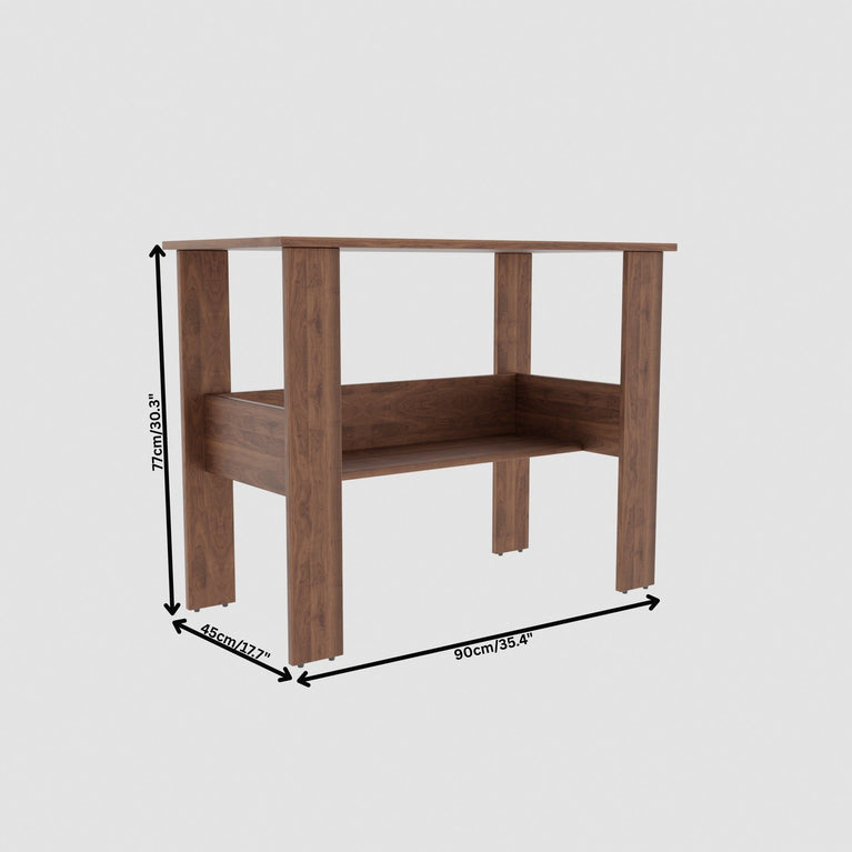 SPYDER CRAFT Genesis Engineered Wood Study Table with Storage Shelf in Columbian Walnut Finish | Modern Computer Desk for Home & Office
