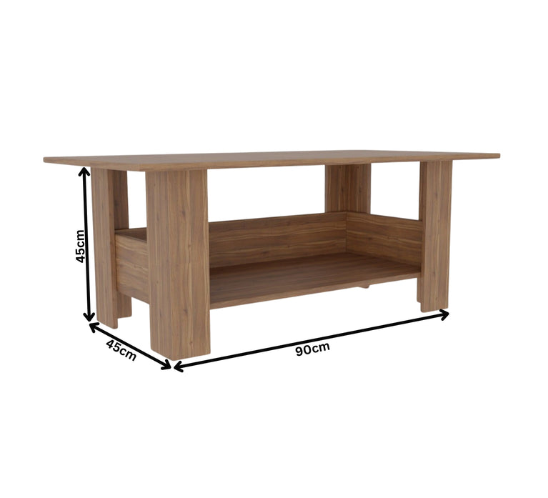 Spyder Craft Gabrial Modern Wooden Coffee Table with Storage| Coffee Table for Living Room Engineered Wood Coffee Table (Modern, Noce Lyon))