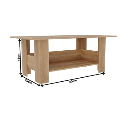 Spyder Craft Gabrial Modern Wooden Coffee Table with Storage| Coffee Table for Living Room Engineered Wood Coffee Table (Modern, Canon Oak)