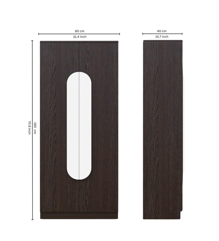 Spydercraft Novarc Wenge Brown 2-Door Wardrobe – Elegant & Functional Storage for Modern Homes