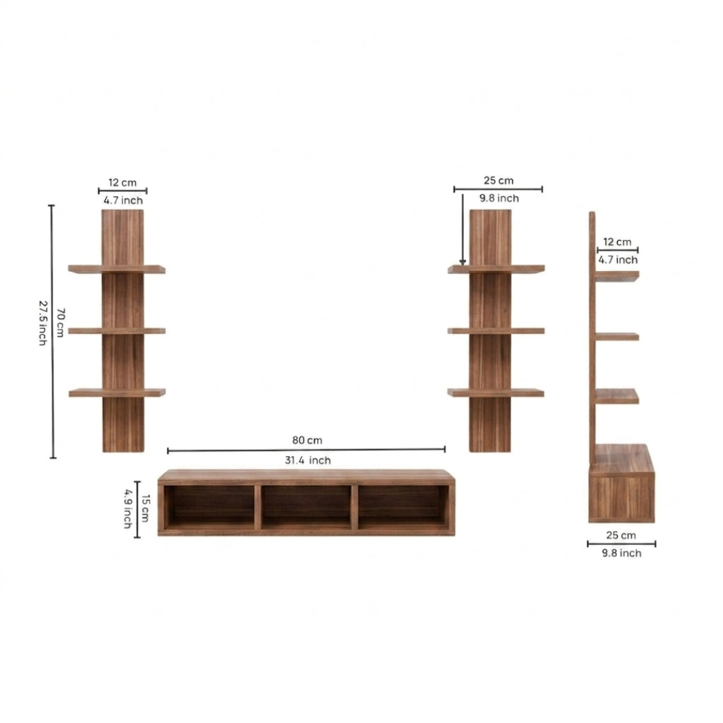 Spydercraft Matte FInish SP04 TV Unit| Color: Noce Lyon| Do- It- Yourself Product