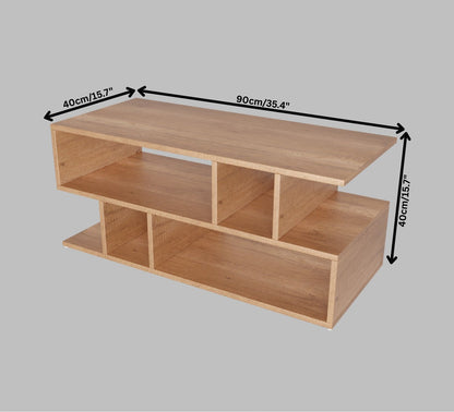 SPYDER CRAFT Zig Zag Multipurpose Coffee Table, Nesting Center Table, Round Leisure Table, Suitable for Bedside/Hallway/Living Room (Finish Color - Canyon Oak, DIY(Do-It-Yourself))