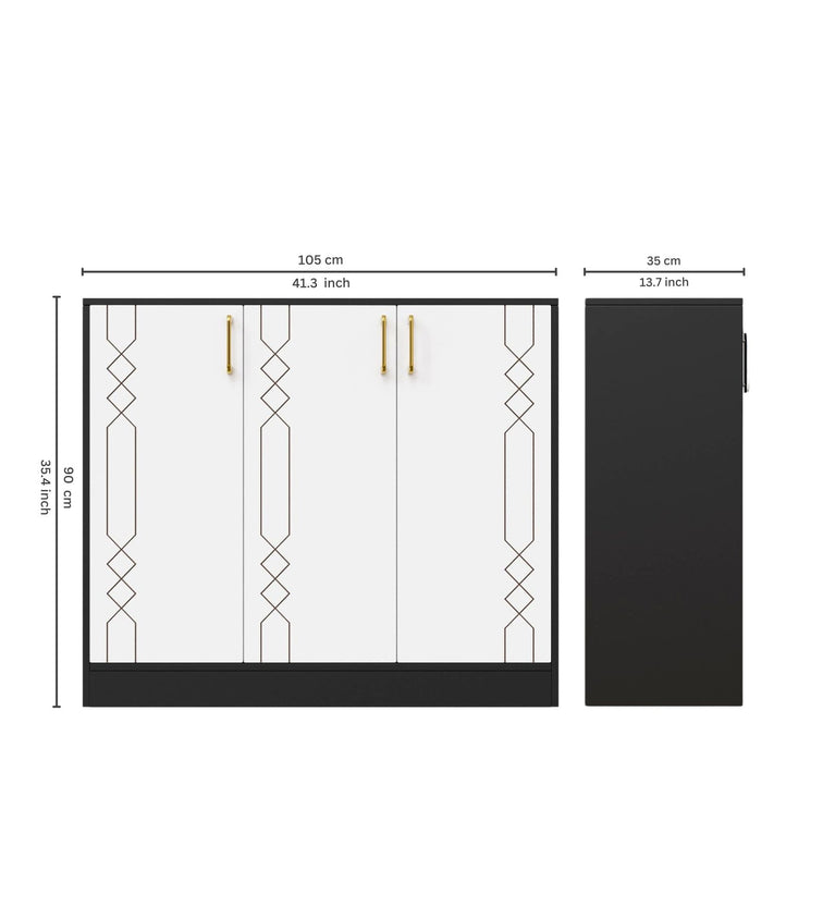 Spyder Craft Lupin Multipurpose Buffet Cabinet Storage Organizer, Side Cupboard for Cupboard for Shoe, Hallway, Kitchen, Living Room, Office, Color -Black, 1 Year Warranty, Easy to Assemble