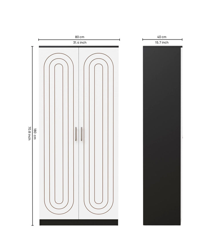 Spydercraft Double-Door Matte Finish Onix Wardrobe| Color: Back and White| Do-It-Yourself Product