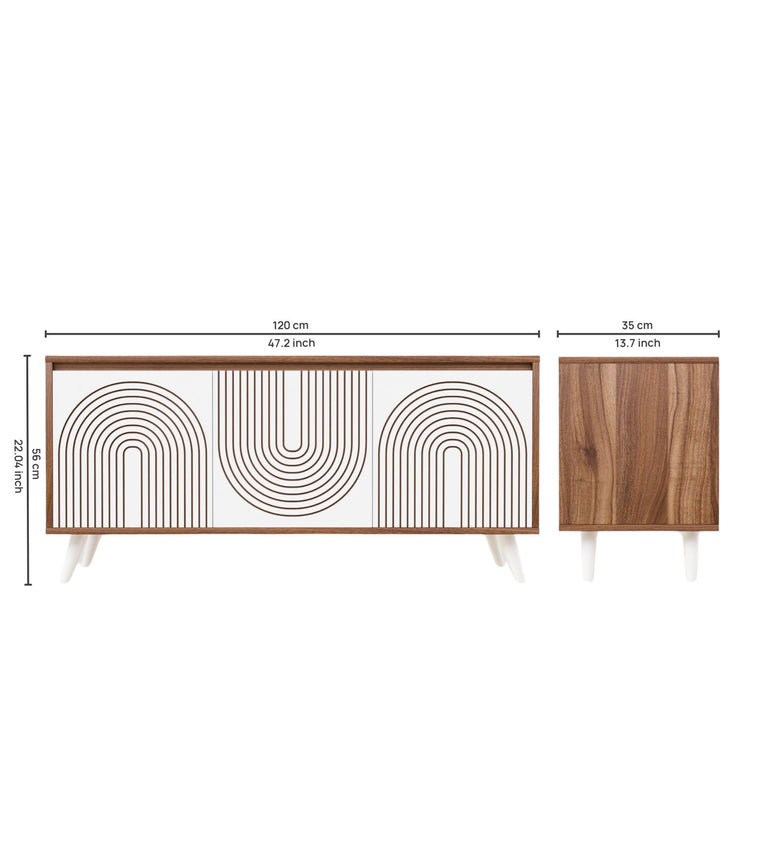 Spydercraft Matte Finish Skitty Console Table| Color: Noce Lyon and White| Do- It- Yourself Product