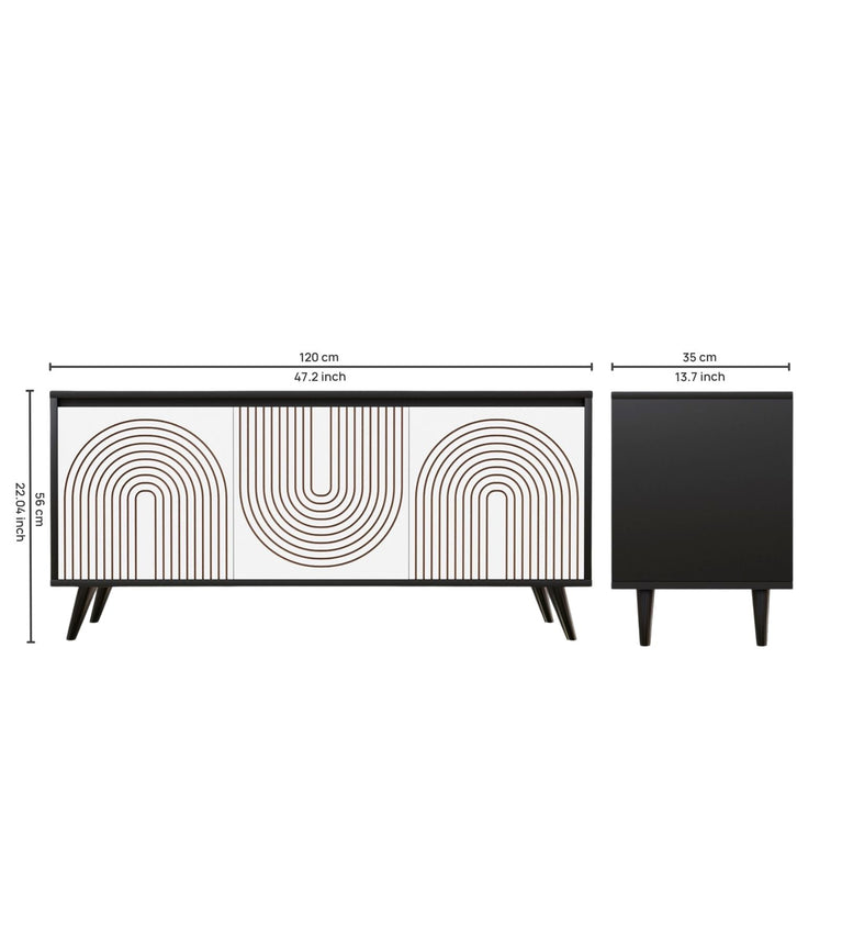 Spydercraft Matte Finish Skitty Console Table| Color: Black and White| Do- It- Yourself Product