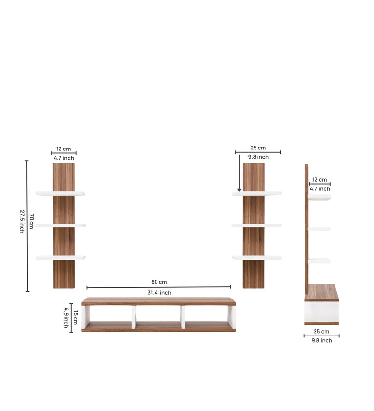 Spydercraft SP04 Matte Finish TV Unit | Elegant Noce Lyon and White Color | Do-It-Yourself Assembly for a Stylish Setup