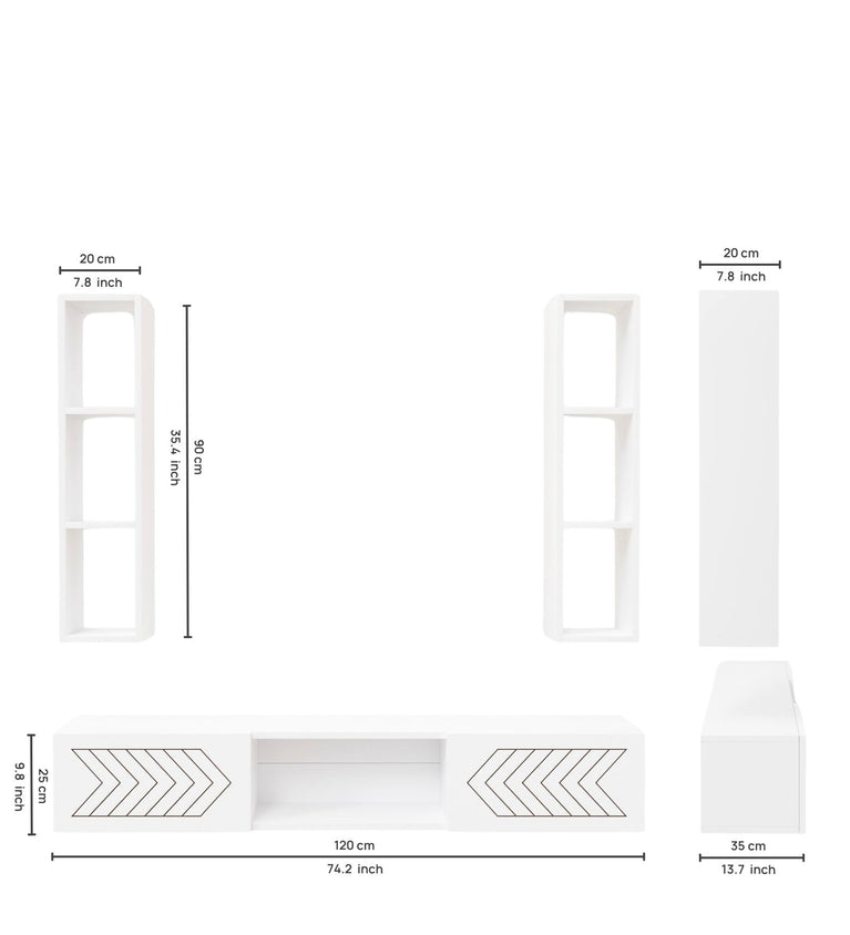 Spydercraft Matte Finish Florida TV Unit| Color: White| Do-It-Yourself Product