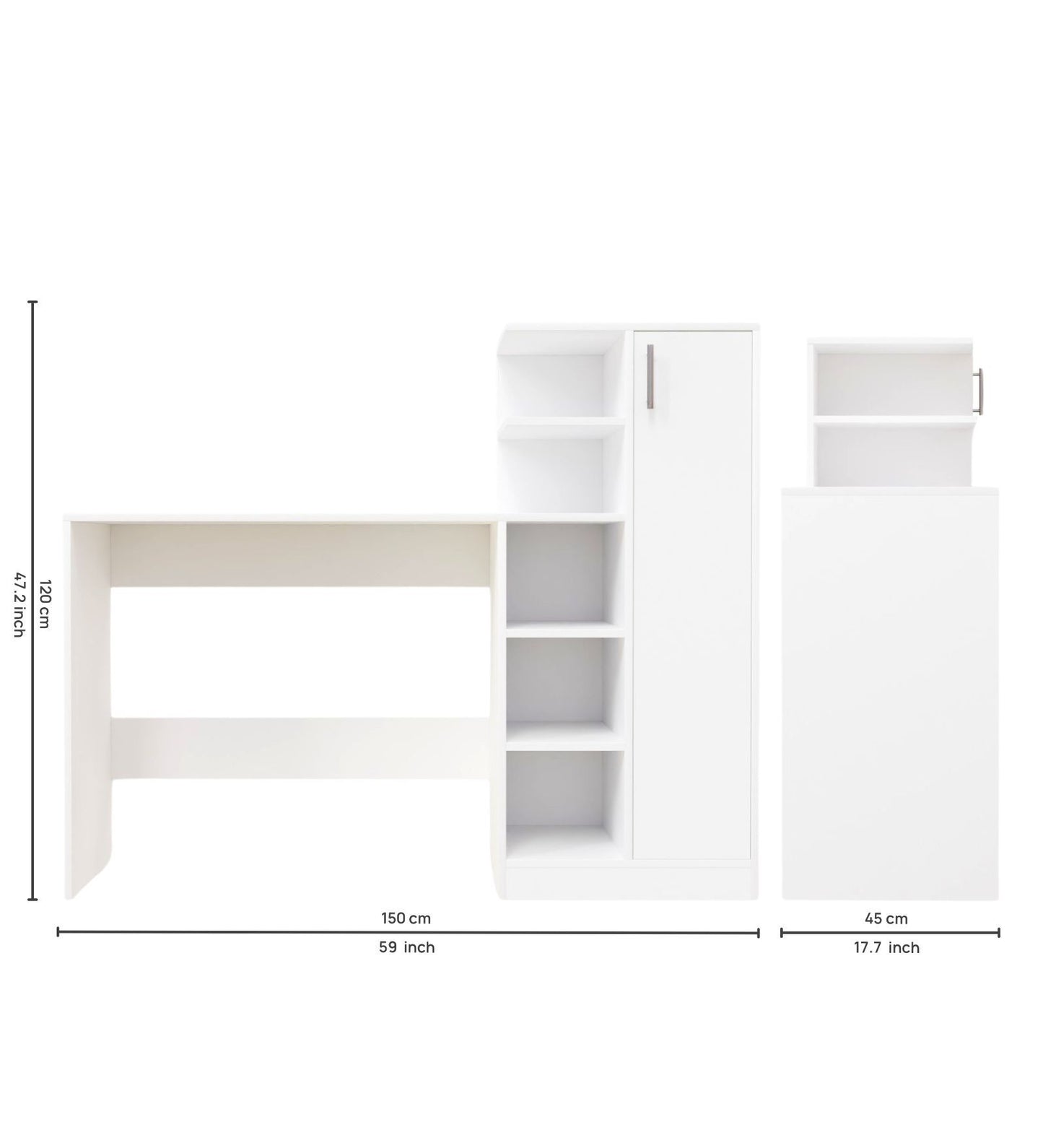 Spydercraft Matte Finish Dyna Study Table| Color:  White| Do-It-Yourself Product