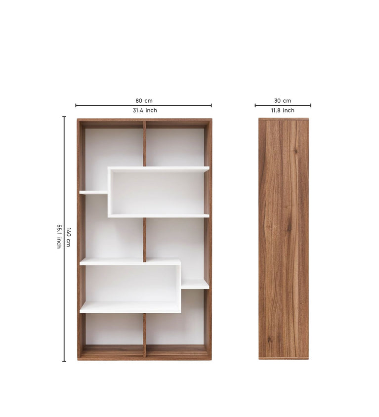 Spydercraft Matte Finish Beni Bookshelf| Color: Noce Lyon and White| Do- It- Yourself product