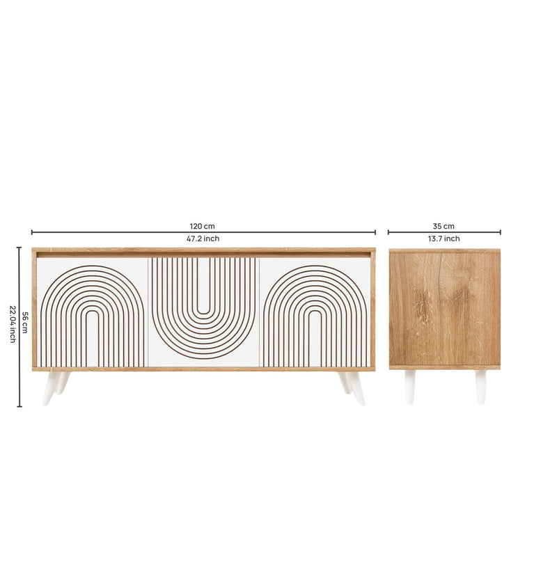 Spydercraft Matte Finish Skitty Console Table| Color: Canyon Oak and White| Do- It- Yourself Product