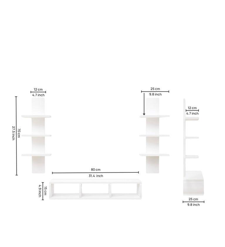 Spydercraft Matte Finish SP04 TV Unit| Color: White| Do- It- Yourself Product