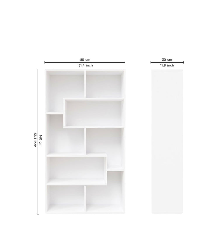 Spydercraft Matte Finish Beni Bookshelf| Color: White| Do- It- Yourself product