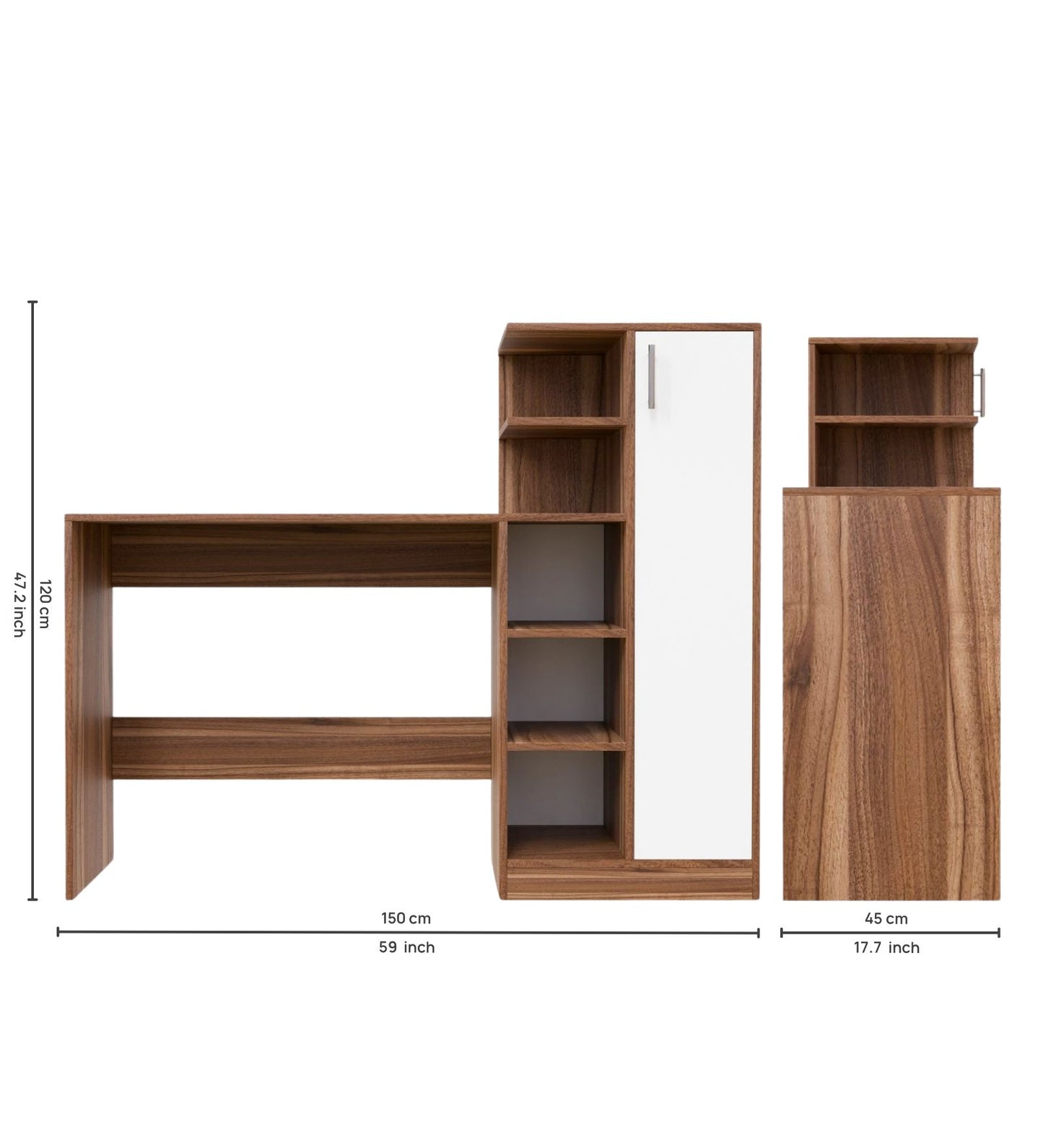 Spydercraft Matte Finish Dyna Study Table| Color: Noce Lyon and White| Do-It-Yourself Product