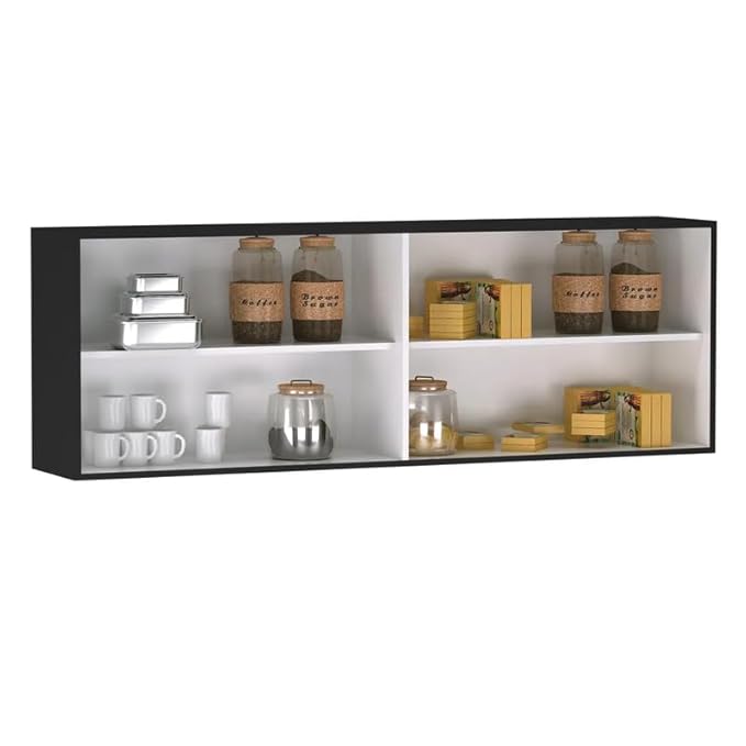 SPYDER CRAFT Engineered Wood Matte Finish EA120 Wall Mounted Kitchen Cabinet Multi-Purpose Cabinet for Kitchen| Living Room & Bedroom Color: Black || Assembly -DIY (Do-It-Yourself)
