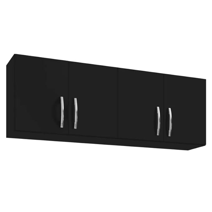 SPYDER CRAFT Engineered Wood Matte Finish EA120 Wall Mounted Kitchen Cabinet Multi-Purpose Cabinet for Kitchen| Living Room & Bedroom Color: Black || Assembly -DIY (Do-It-Yourself)