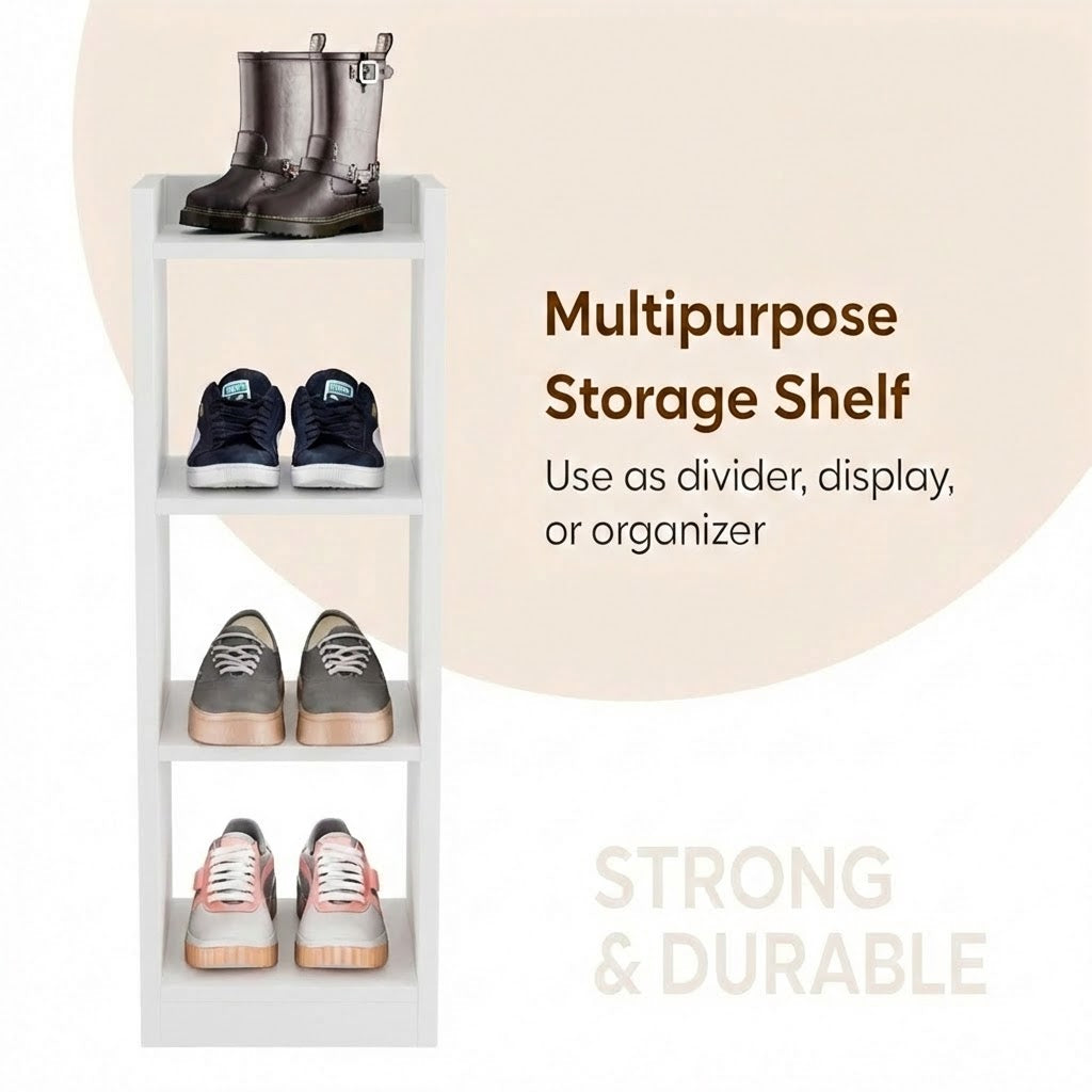 Spydercraft Modern Multi-Purpose White Wooden Bookshelf / Storage Unit