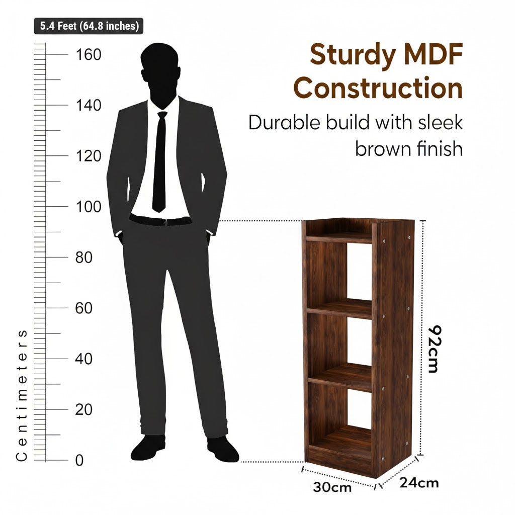 Spydercraft Modern Multi-Purpose Walnut Brown Wooden Bookshelf / Storage Unit