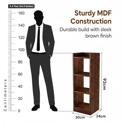 Spydercraft Modern Multi-Purpose Walnut Brown Wooden Bookshelf / Storage Unit