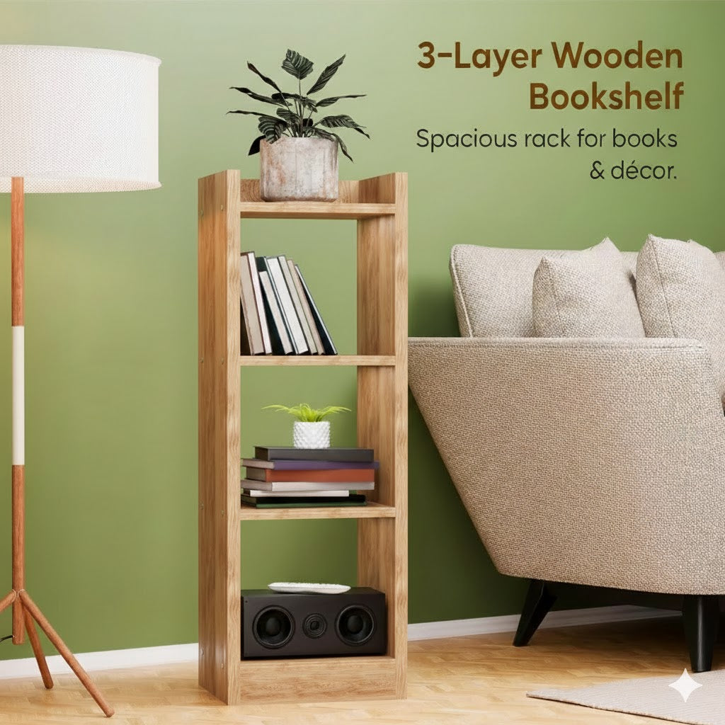 Spydercraft Modern Multi-Purpose Canyon Oak Wooden Bookshelf / Storage Unit