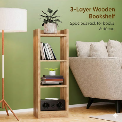 Spydercraft Modern Multi-Purpose Canyon Oak Wooden Bookshelf / Storage Unit