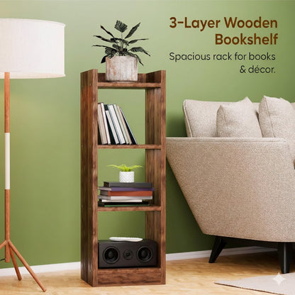 Spydercraft Modern Multi-Purpose Walnut Brown Wooden Bookshelf / Storage Unit