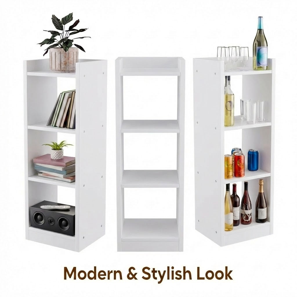 Spydercraft Modern Multi-Purpose White Wooden Bookshelf / Storage Unit
