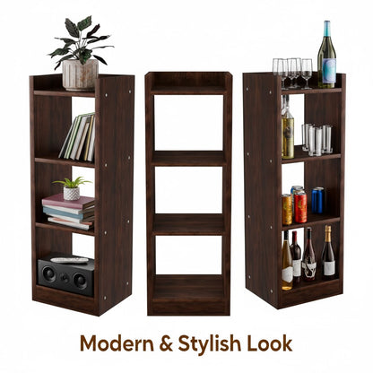 Spydercraft Modern Multi-Purpose Walnut Brown Wooden Bookshelf / Storage Unit