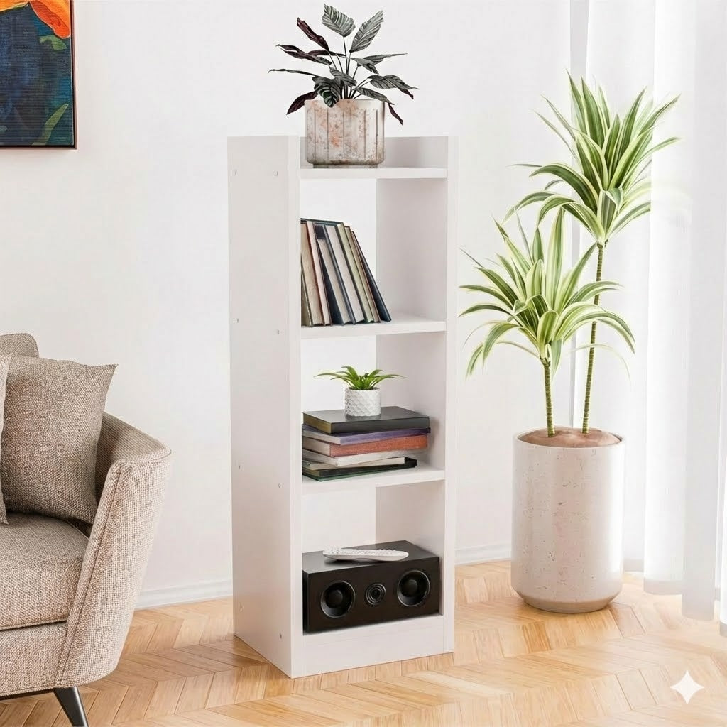 Spydercraft Modern Multi-Purpose White Wooden Bookshelf / Storage Unit