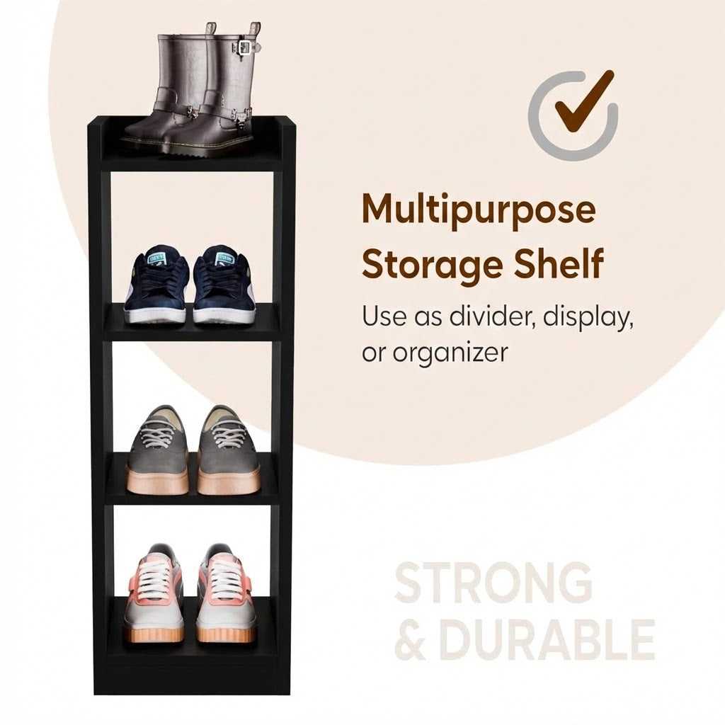 Spydercraft Modern Multi-Purpose Black Wooden Bookshelf / Storage Unit