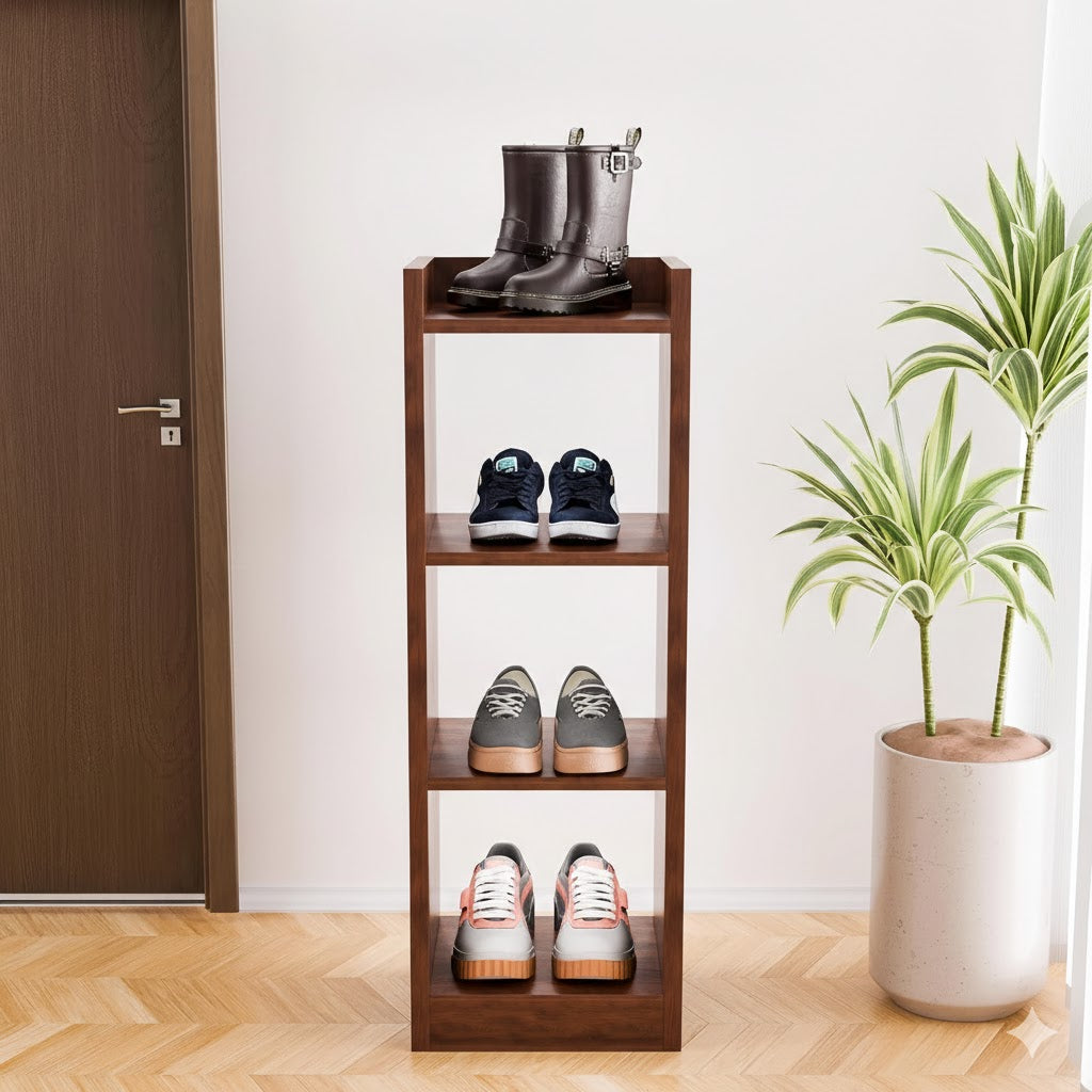 Spydercraft Modern Multi-Purpose Walnut Brown Wooden Bookshelf / Storage Unit