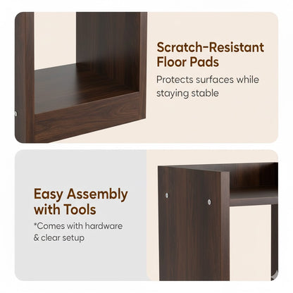 Spydercraft Modern Multi-Purpose Walnut Brown Wooden Bookshelf / Storage Unit