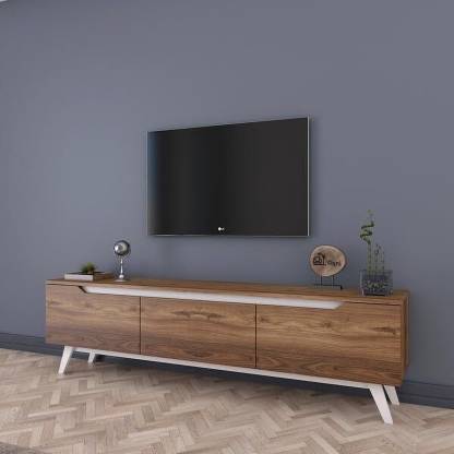 Spyder Home Decore Matte Finish D3 TV Unit Cabinet ONLY, TV Up to 45 Inches Engineered Wood TV Entertainment Unit  (Finish Color - Brown & White, DIY(Do-It-Yourself))