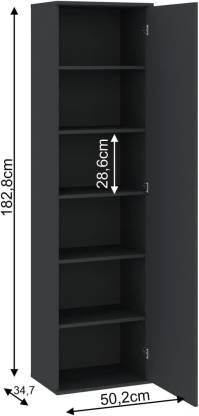 Spyder Craft Multipurpose Single Door Wardrobe with Shelf, Wardrobe for Various Rooms Engineered Wood 1 Door Wardrobe  (Finish Color - Black, DIY(Do-It-Yourself))