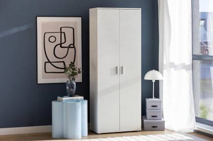 Spyder Craft Multi-Purpose Wardrobe with 2 Doors for Various Rooms Engineered Wood 2 Door Wardrobe  (Finish Color - White-2, Pre-assembled)