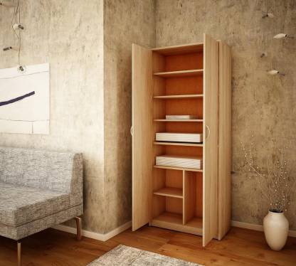 Spyder Craft Multipurpose 2 Door Wardrobe with Shelf, Wardrobe for Various Rooms Engineered Wood 2 Door Wardrobe  (Finish Color - Sonoma Oak, DIY(Do-It-Yourself))