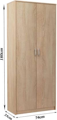 Spyder Craft Multipurpose 2 Door Wardrobe with Shelf, Wardrobe for Various Rooms Engineered Wood 2 Door Wardrobe  (Finish Color - Sonoma Oak, DIY(Do-It-Yourself))