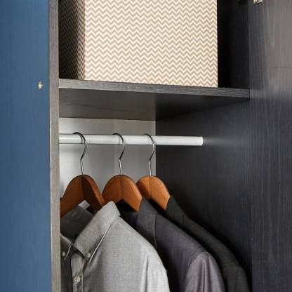 Spyder Craft Multipurpose Single Door Wardrobe with Shelf, Wardrobe for Various Rooms Engineered Wood 1 Door Wardrobe  (Finish Color - Black-3, DIY(Do-It-Yourself))