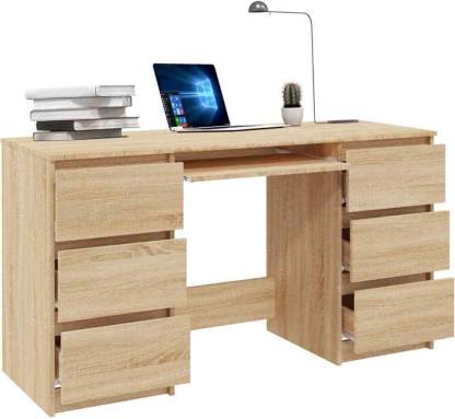 Spyder Craft Office Study Table With 6 Drawers & Keyboard Tray for Home Office Study Room Engineered Wood Multipurpose Table  (Free Standing, Finish Color - Sonoma Oak, DIY(Do-It-Yourself))